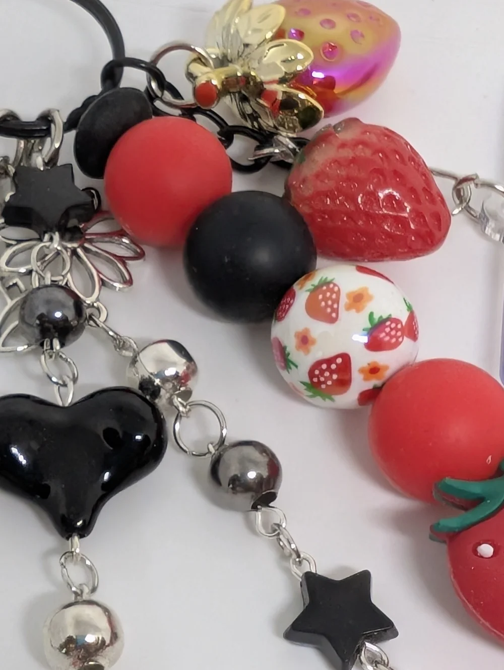 Handmade Long Nana Osaki Nana Anime Strawberry Keychain
